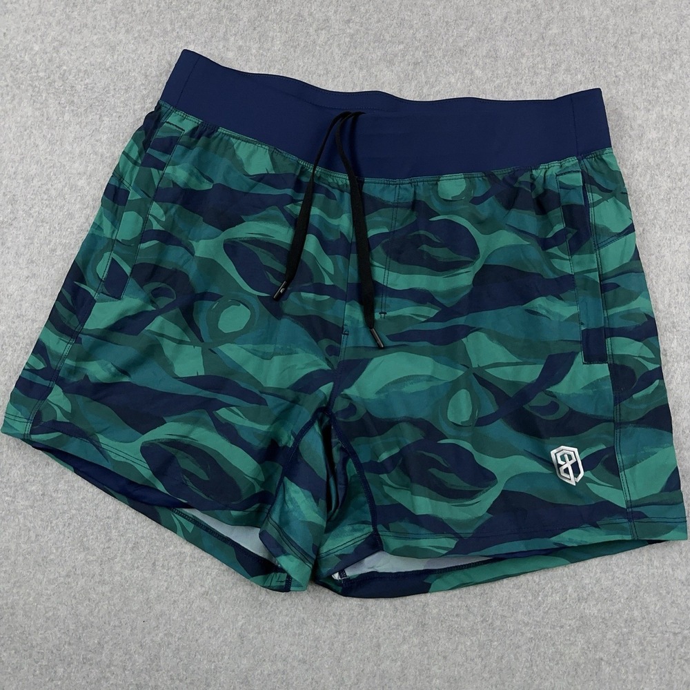 Born Primitive Athletic Shorts Mens Large 5" Lined Geometric Stretch Running Gym